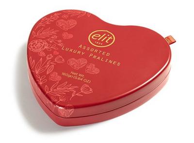 Elit Çikolata Luxury Pralines Chocolate Metal Heart Box 160 gr 